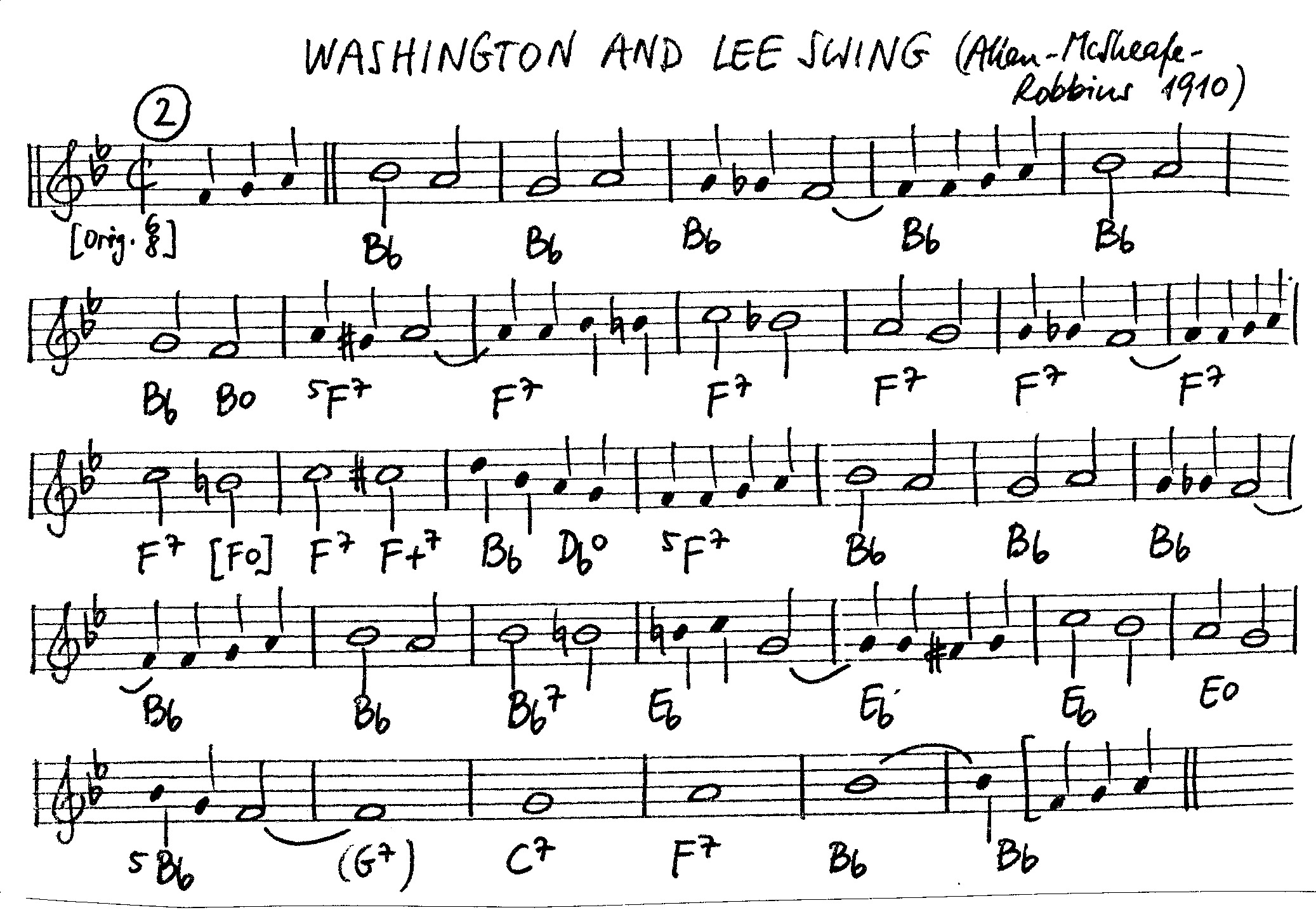 washington and lee swing leadsheet – book us for your next 20s or gatsby event